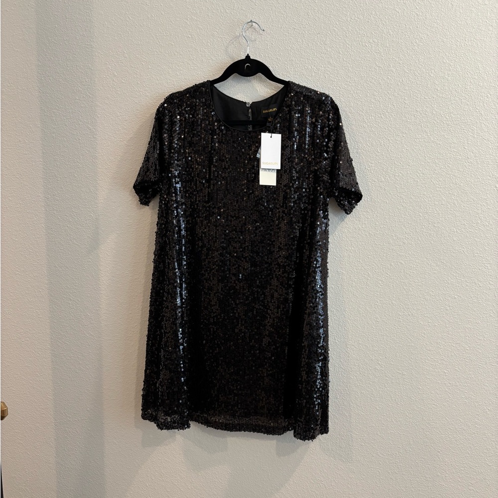 Sugarlips Avara Black Sequin Dress